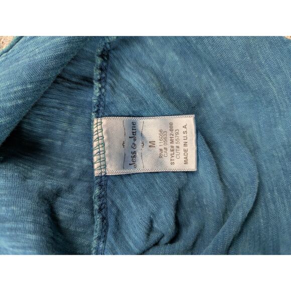 Jess & Jane Shirt Womens Medium Mineral Washed Tunic Patch Pocket 100% Cotton - Picture 4 of 9